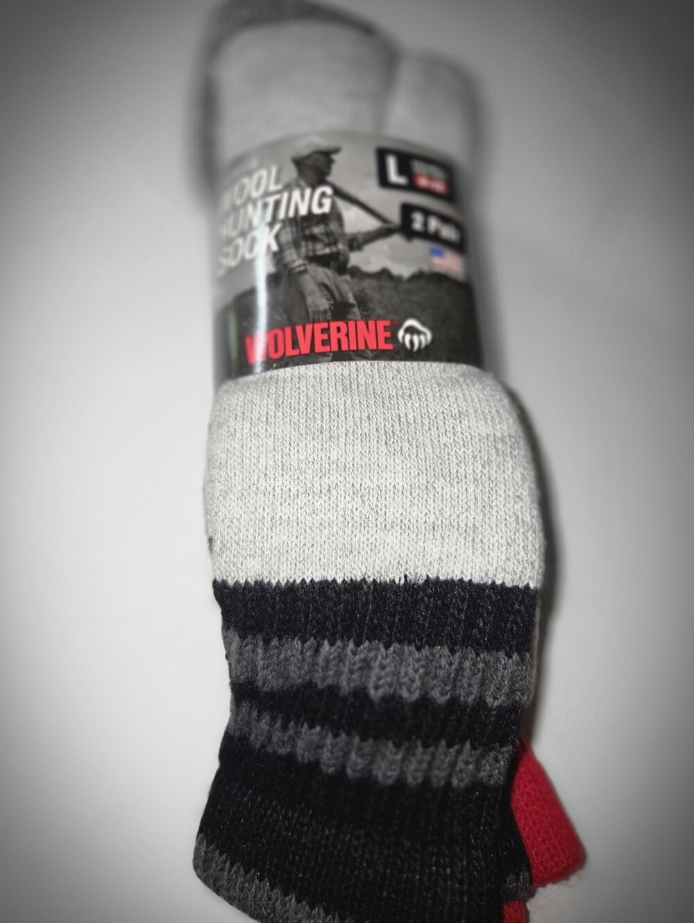 WOLVERENE  2 PAIR WOOL BLEND IR SOCKS 20% MERINO WOOL BLEND SLIGHTLY IR